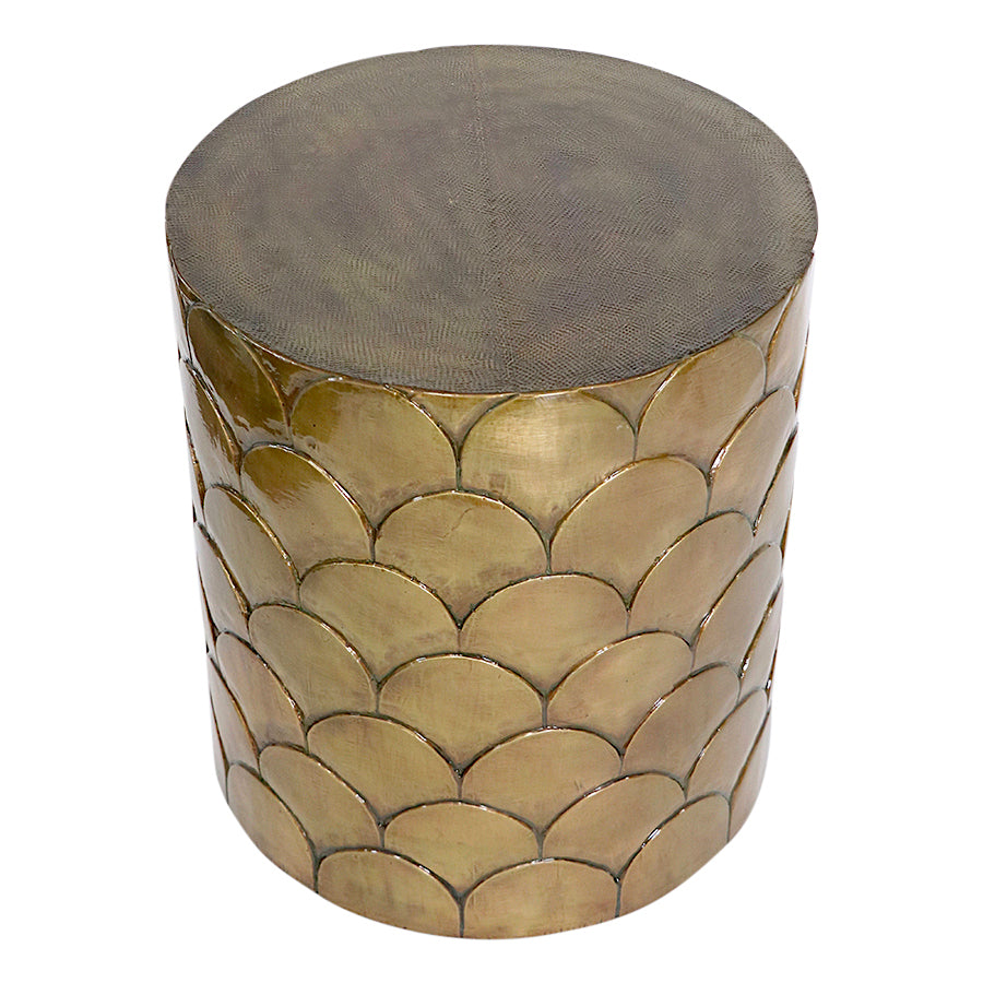 Antique Brass Drum Table