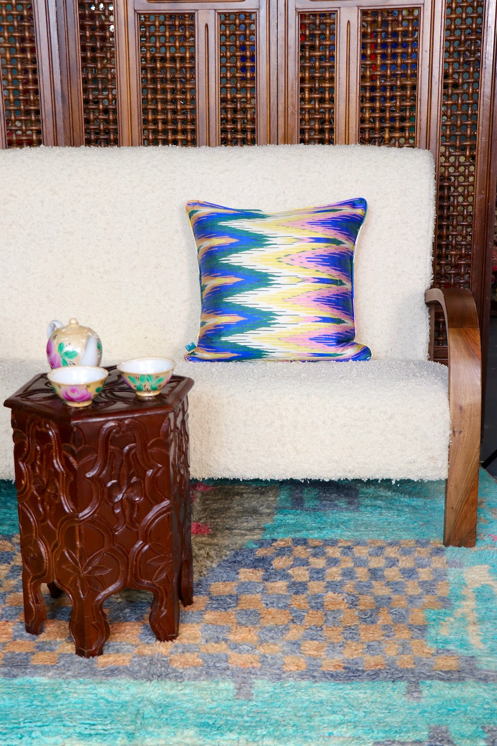Blue Majorelle Ikat Pillow