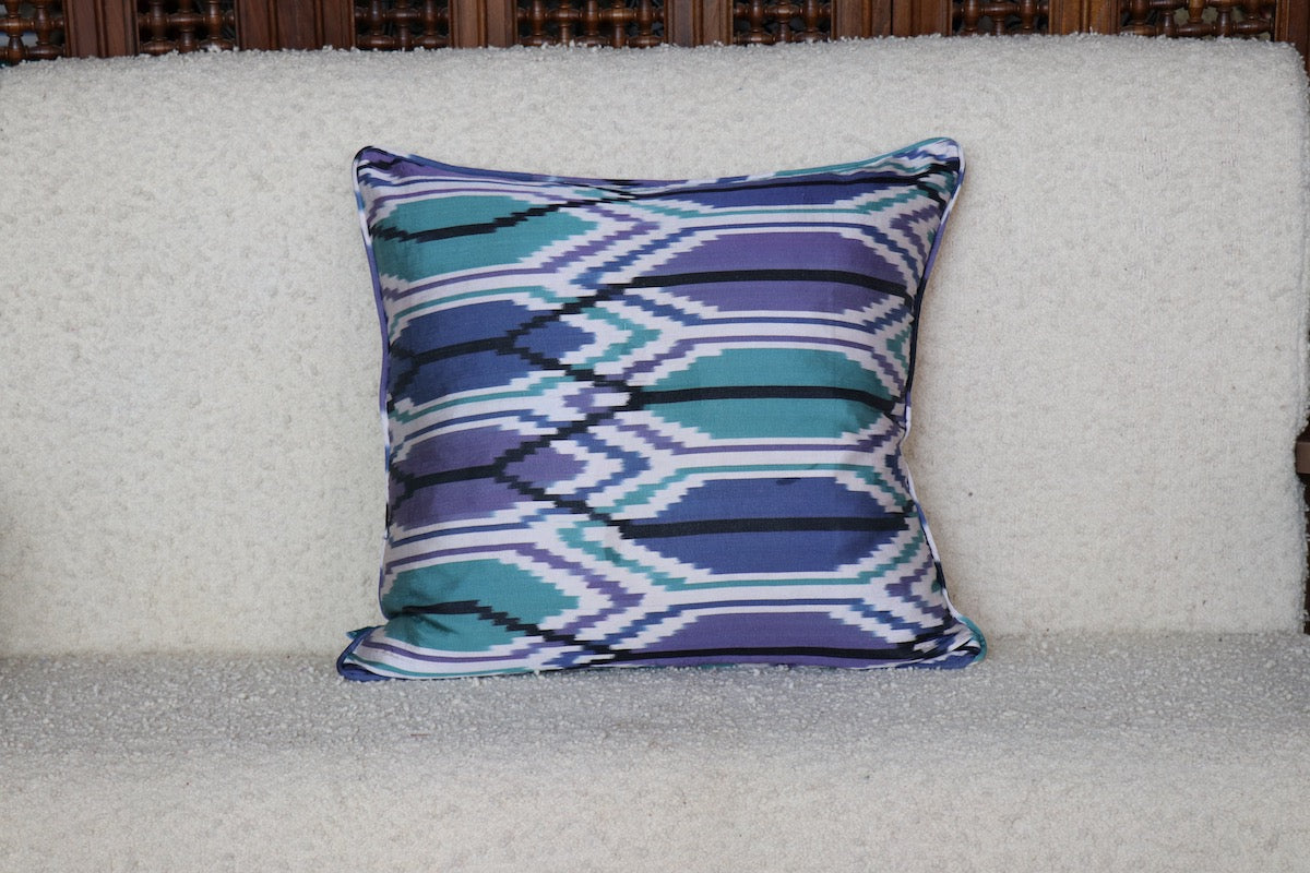 Blue & Purple Ikat Pillow
