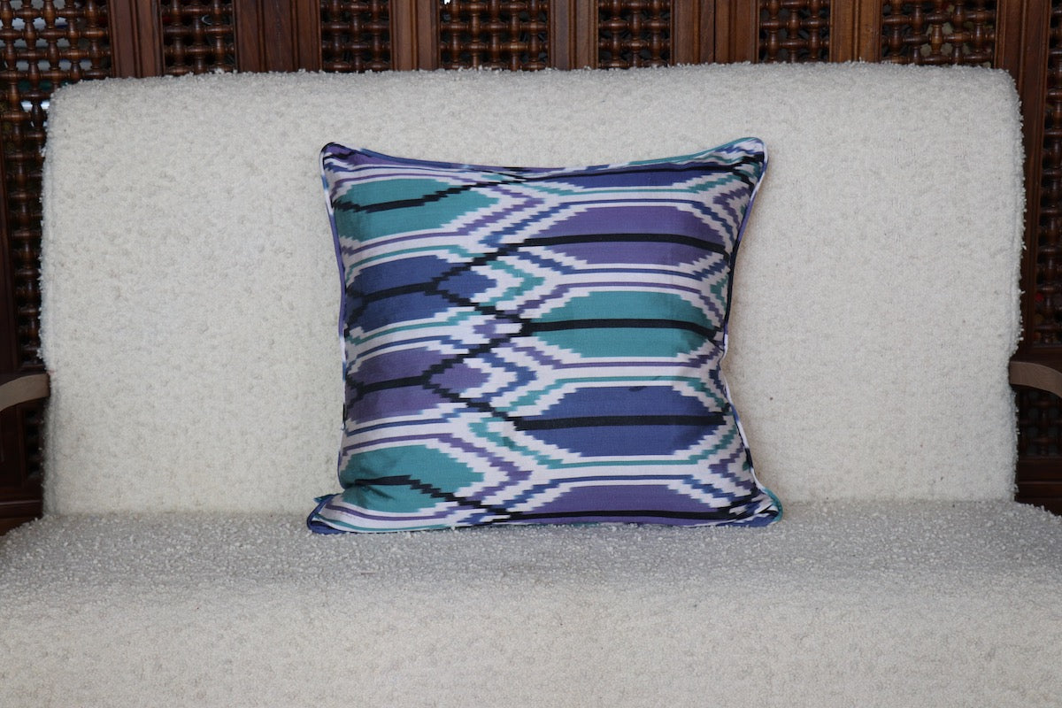 Blue & Purple Ikat Pillow