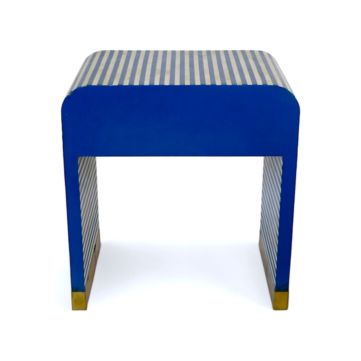Bone Inlay Curved Bedside Table