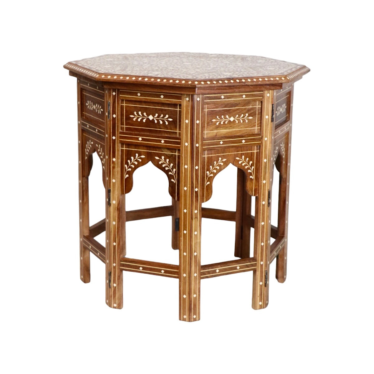 Octagonal Bone Inlay Folding Table