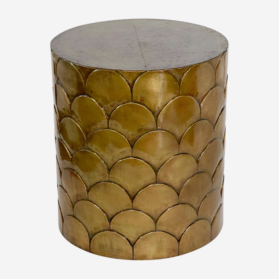 Antique Brass Drum Table
