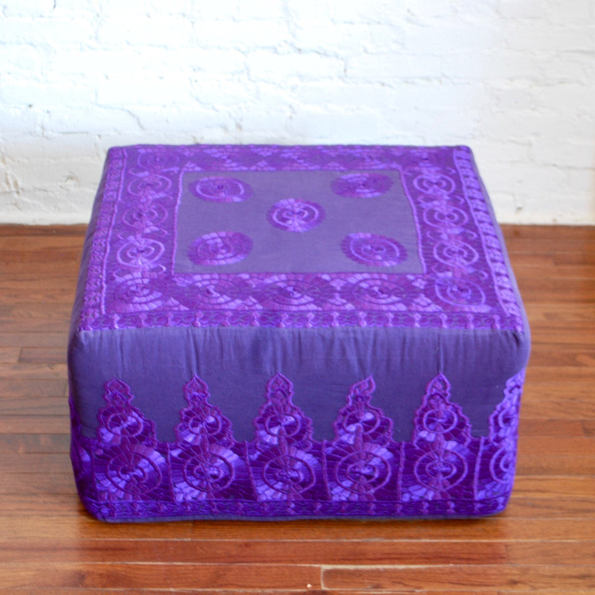 Rabati Silk Embroidery Ottoman