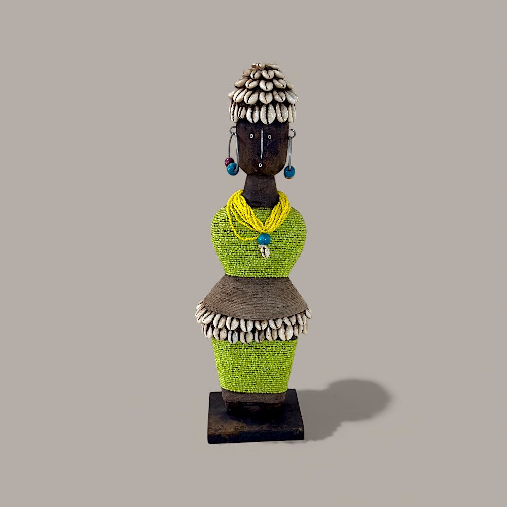 Handmade Namji Beaded Doll- Lime