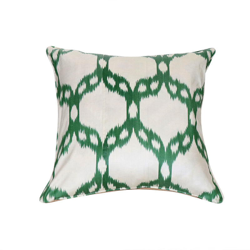 Ikat Pillow- Green Mosaic