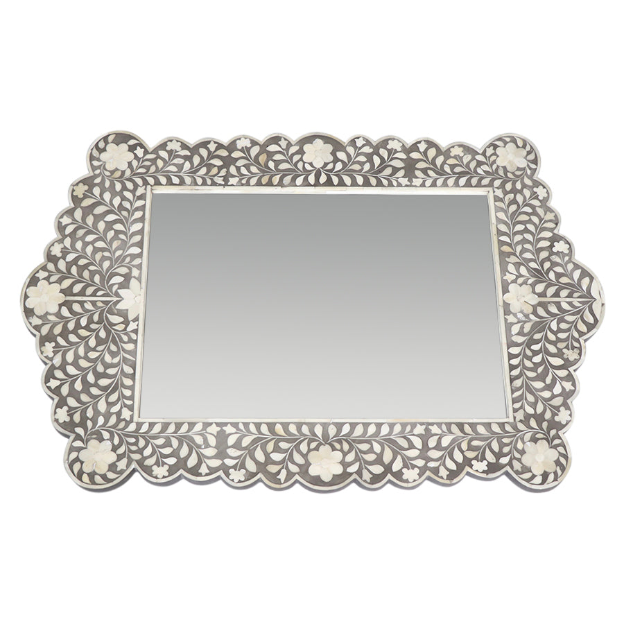 Bone Inlay Mirror- Tangier Grey