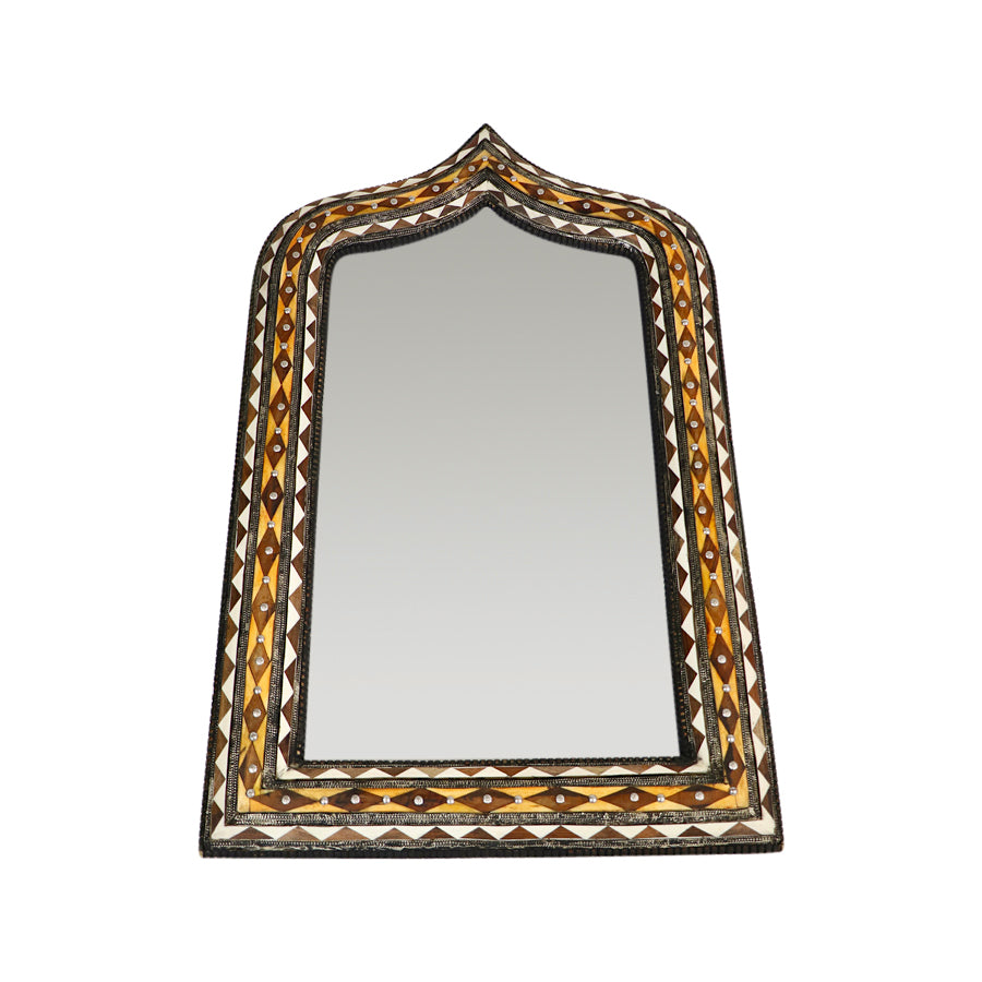 Moroccan Bone Inlaid Arch Mirror