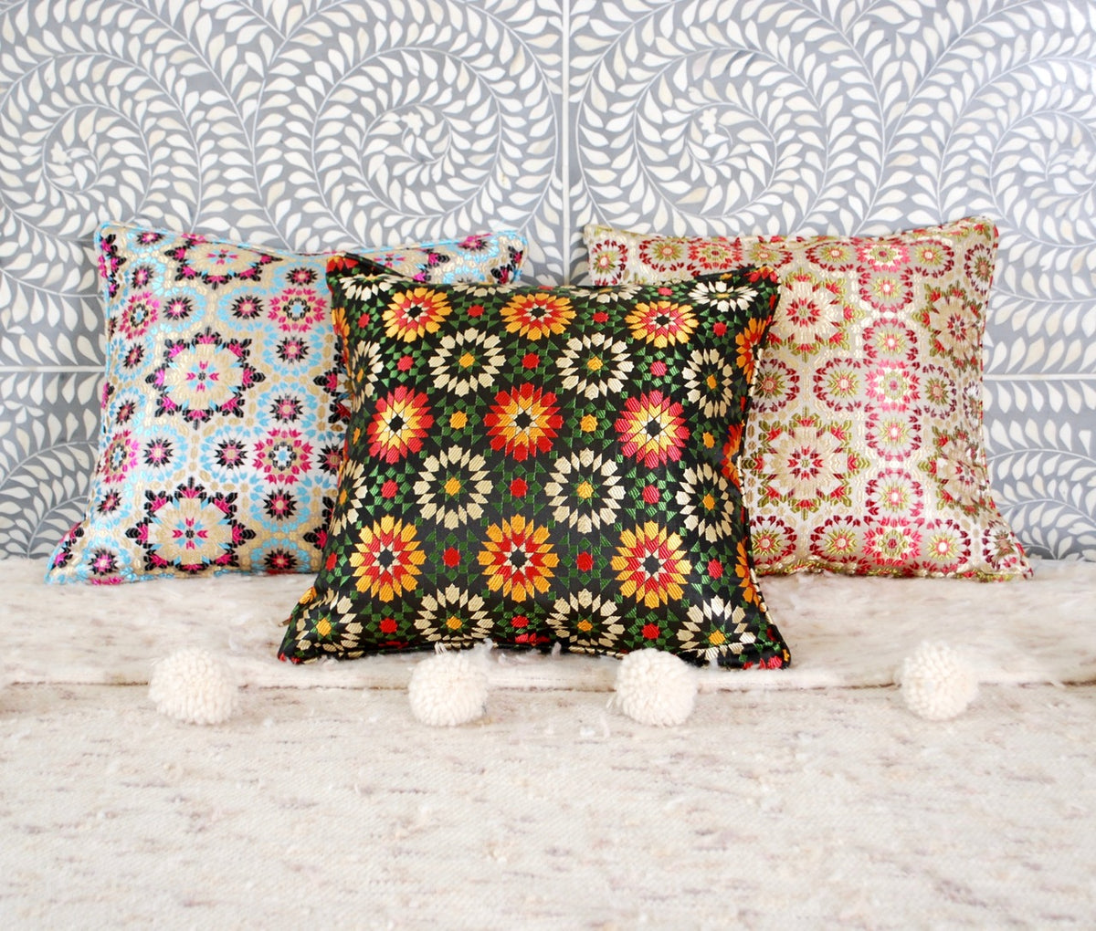 Moroccan Zellij Fabric , Red