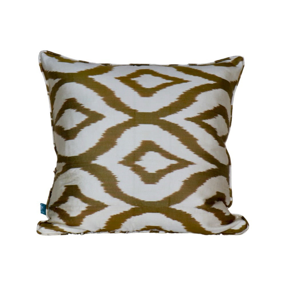 Olive Green Ikat Pillow