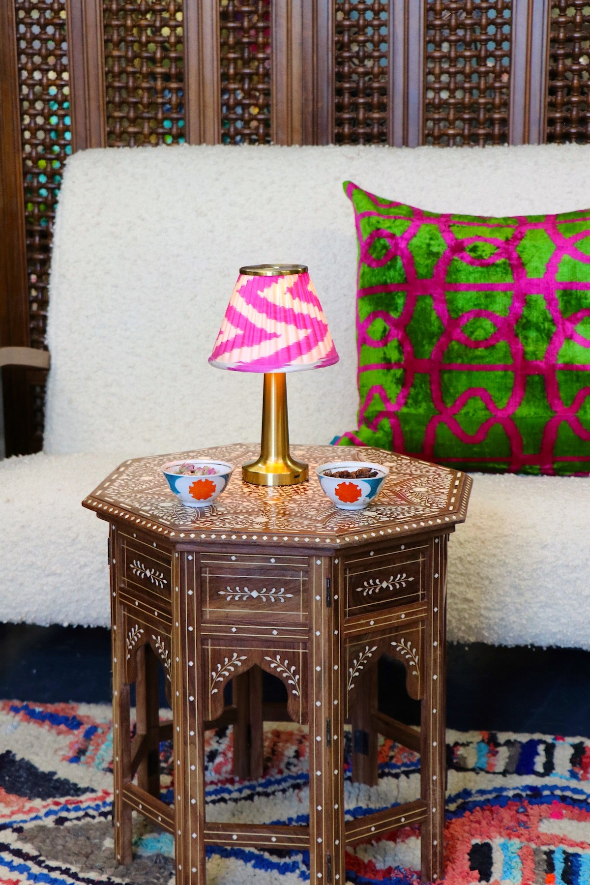 Pink Ikat Lampshade