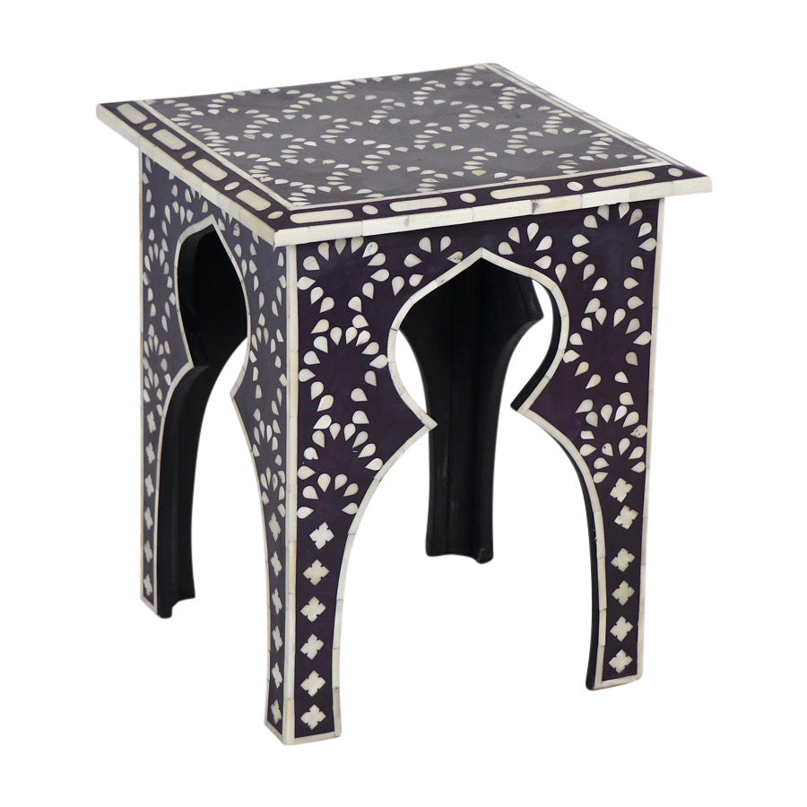 Blackberry Bone Inlay Side Table