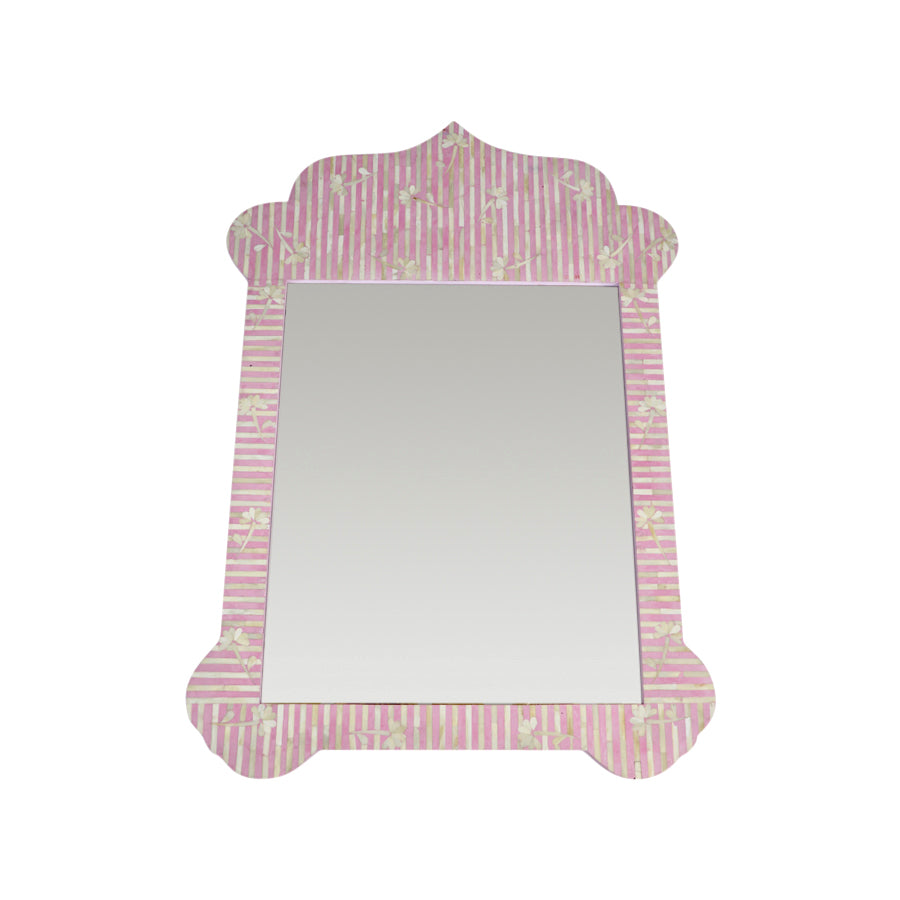 Taj Bone Inlay Mirror - Pink