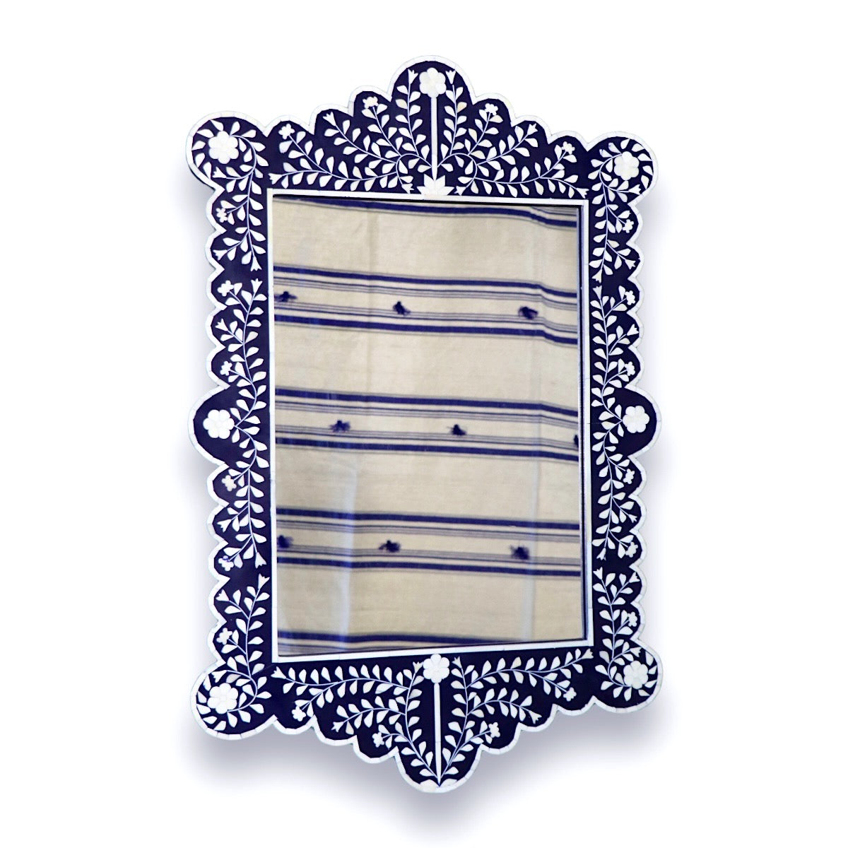 Tangier Dark Blue Bone Inlay Mirror