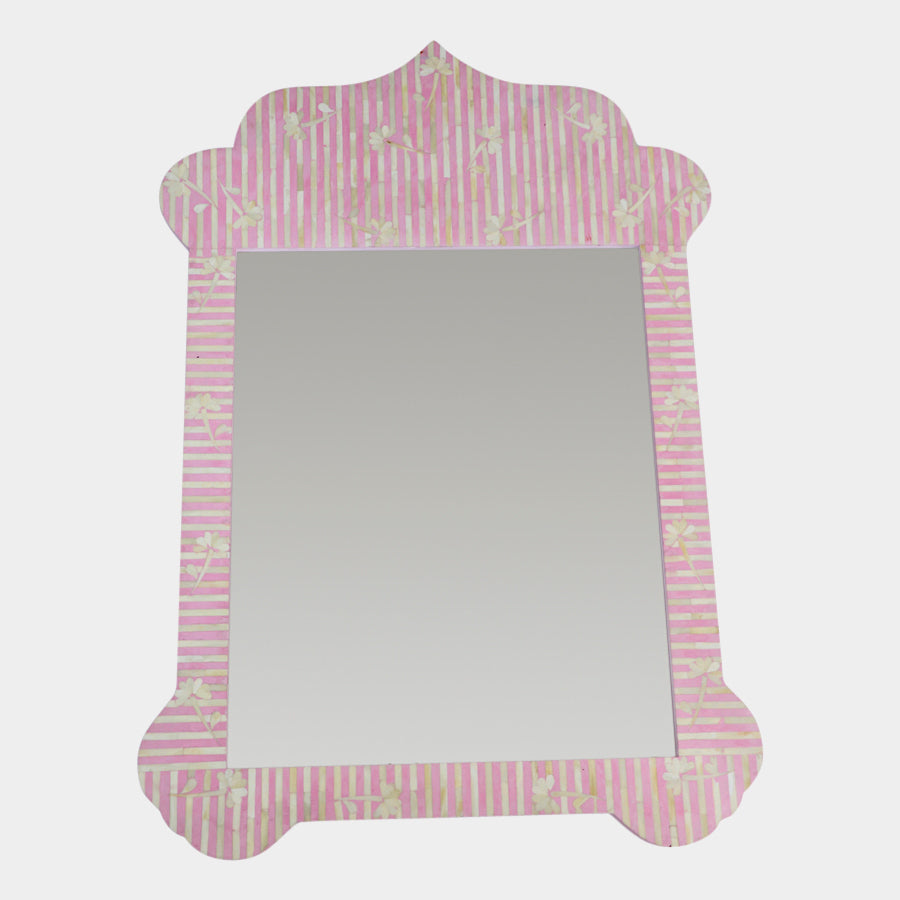 Taj Bone Inlay Mirror - Pink
