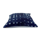 African Mudcloth Pillow- Blue & White