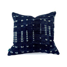 African Mudcloth Pillow- Blue & White