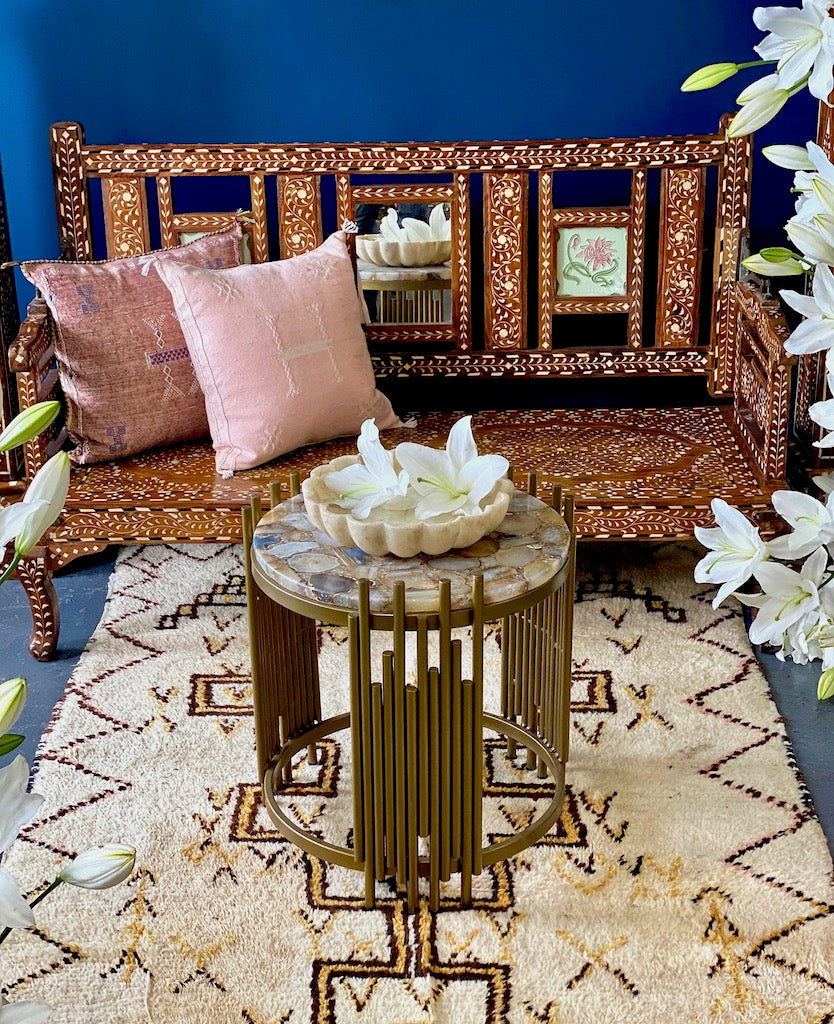 Gold Agate End Table