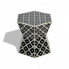 Black Bone Inlay Hexagon Table