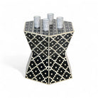Black Bone Inlay Hexagon Table