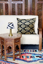 Black & Gold Ikat Velvet Pillow