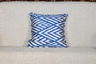 Blue Leaf Ikat Pillow
