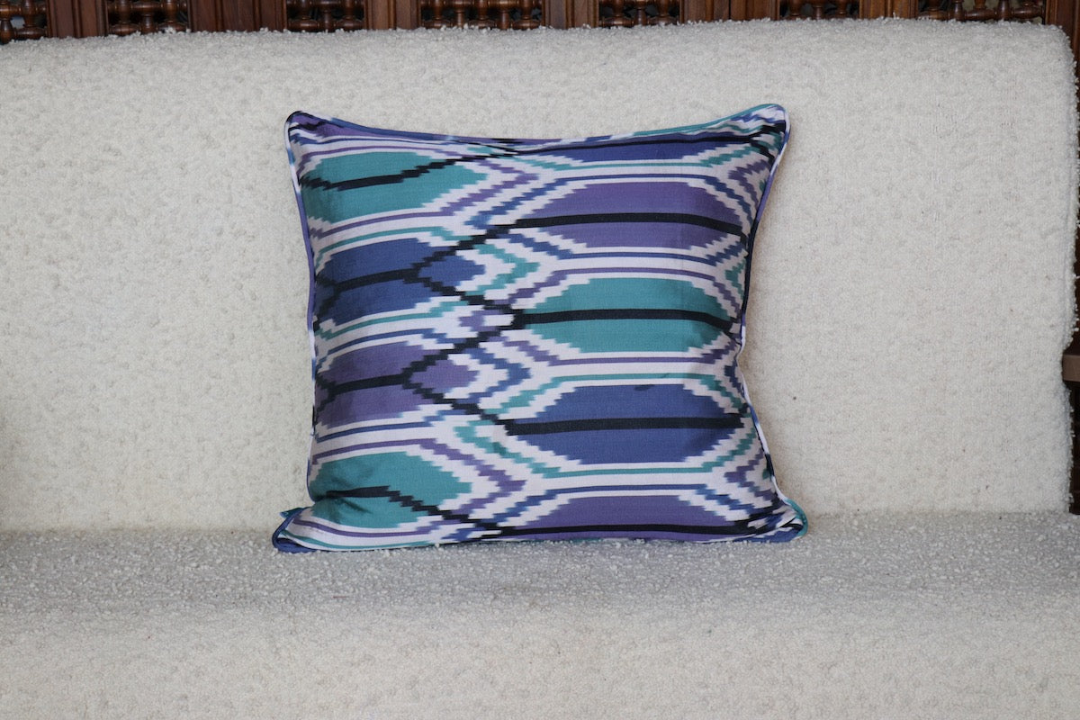 Blue & Purple Ikat Pillow