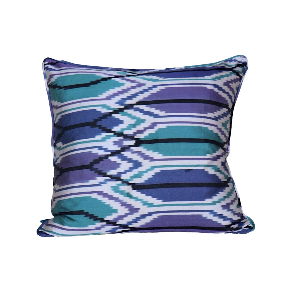 Blue & Purple Ikat Pillow