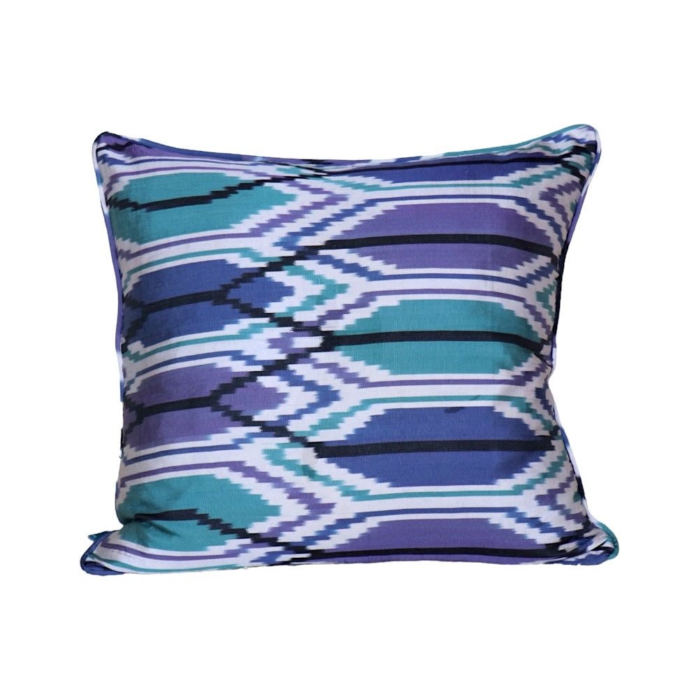 Blue & Purple Ikat Pillow