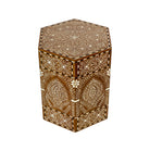 Bone Inlaid Teak Drum Table