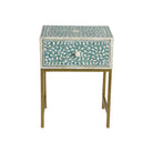 Bone Inlaid Bedside Table
