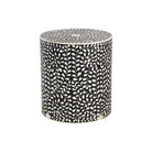 Bone Inlay Drum Table
