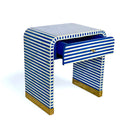 Bone Inlay Curved Bedside Table