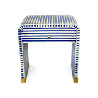 Bone Inlay Curved Bedside Table
