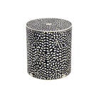 Bone Inlay Drum Table