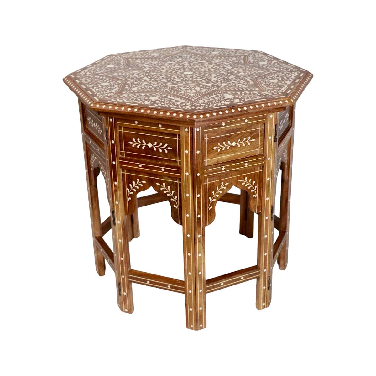 Octagonal Bone Inlay Folding Table
