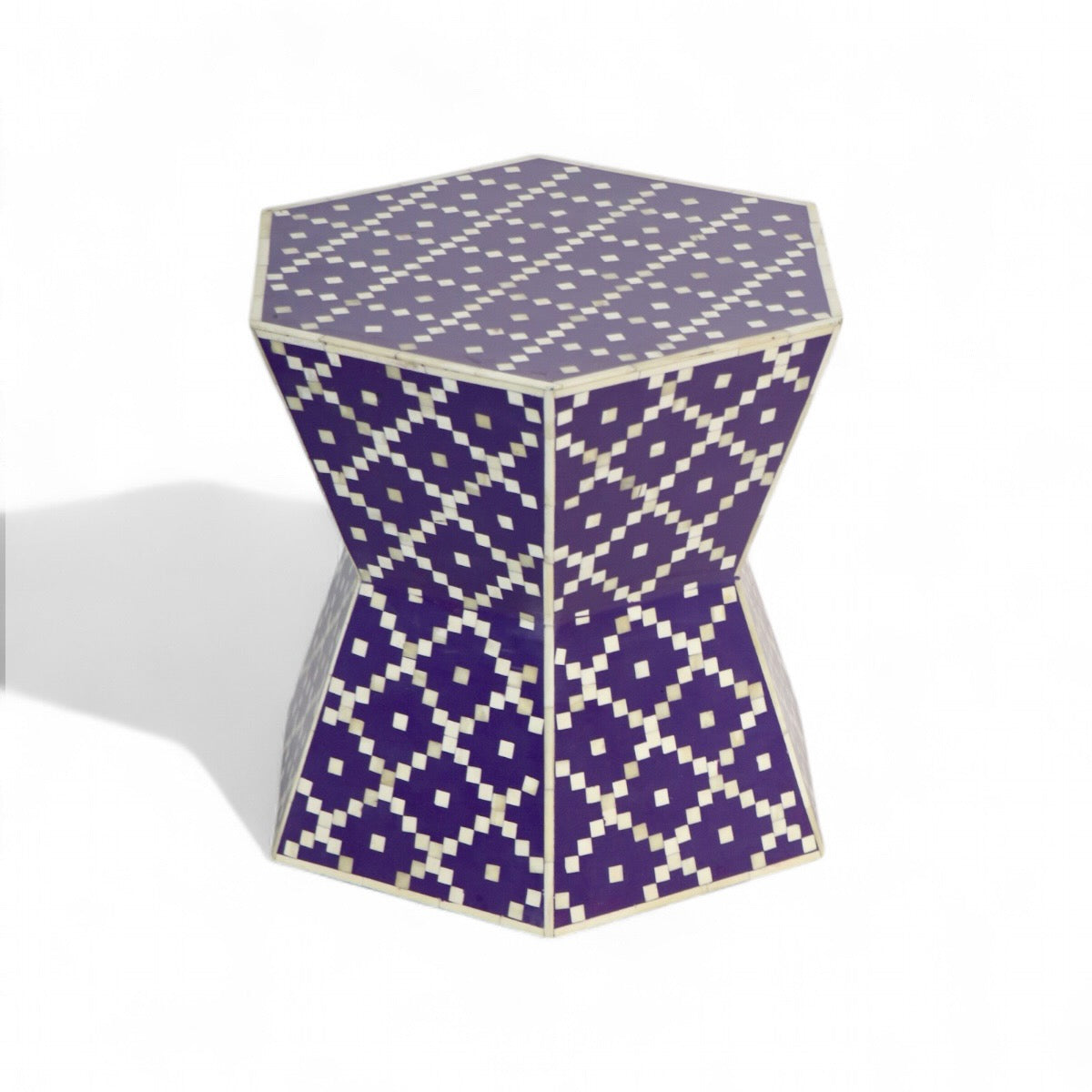 Bone Inlay Hexagon Table