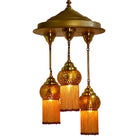 Brass Chandelier with Dangling Fringes