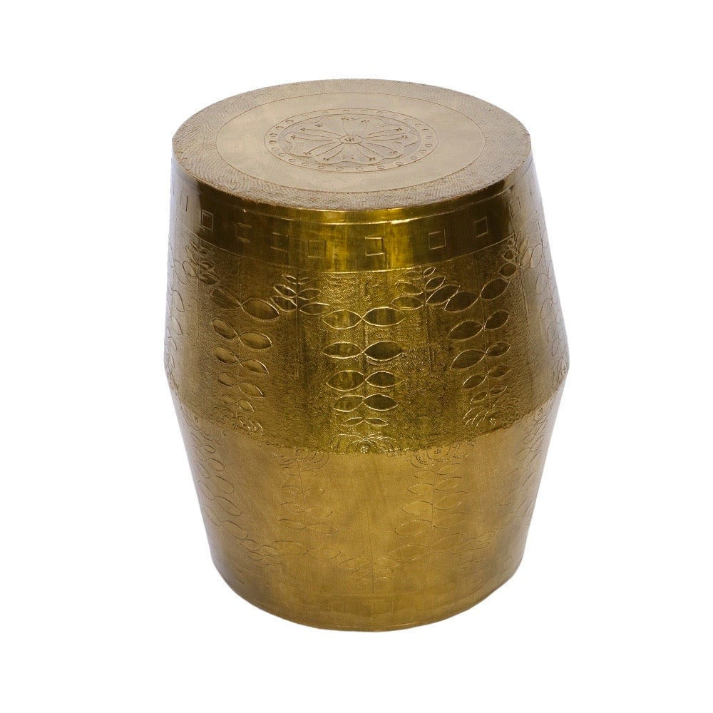 Farah Brass Metal Drum Table