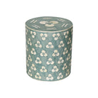 Chintamani Bone Inlay Drum Side Table- Turquoise