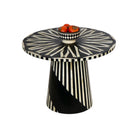 Contemporary Black & Natural Bone Inlay Resin Table