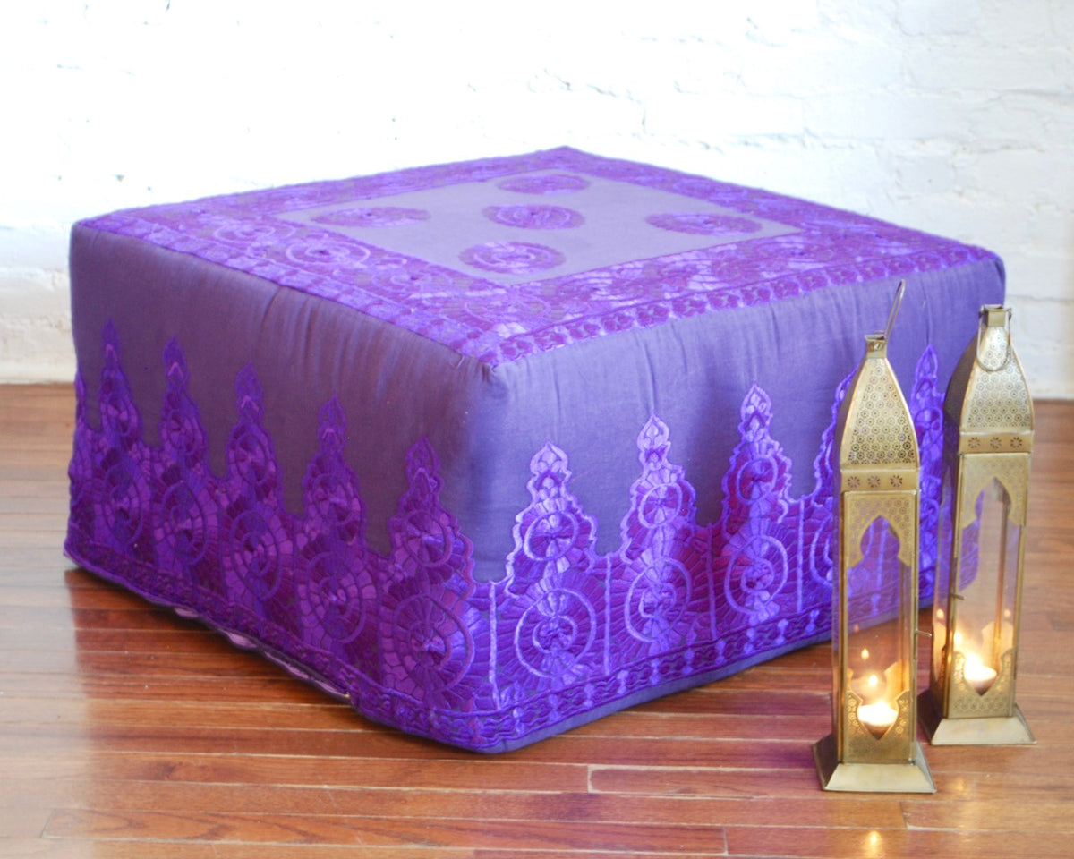 Rabati Silk Embroidery Ottoman