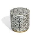 Damask Geometric Pattern Bone Inlay Table