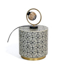Damask Geometric Pattern Bone Inlay Table