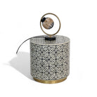 Damask Geometric Pattern Bone Inlay Table