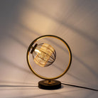Elegant Brass & Rattan Table Lamp
