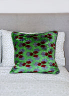 Emerald Mosaic Velvet Ikat Pillow