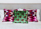 Emerald Mosaic Velvet Ikat Pillow