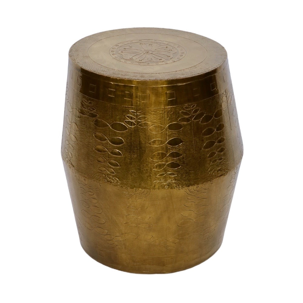 Farah Brass Metal Drum Table