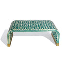 Fez Bone Inlay Coffee Table with Arabesque Pattern- Turquoise